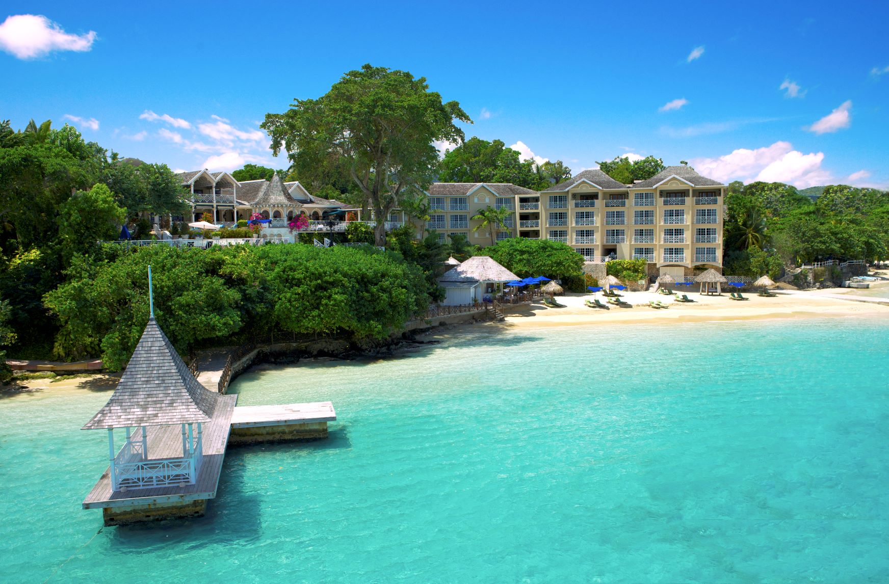 Aerial view of Sandals Royal Plantation showcasing its luxurious setting