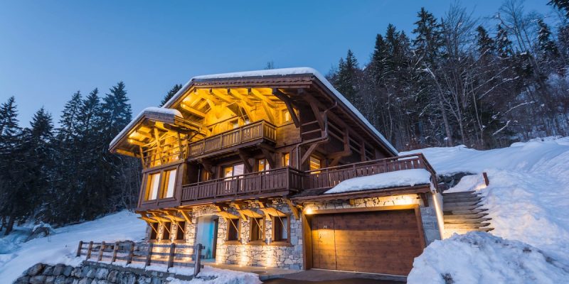 Chalet M Morzine Exterior Evening